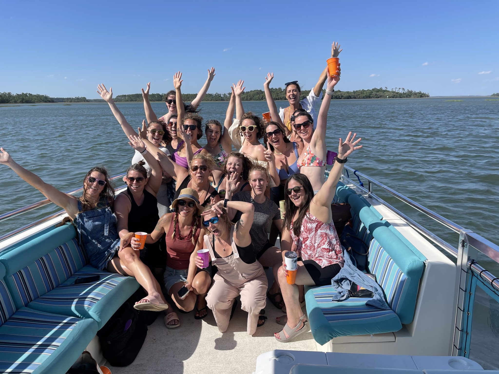 Hilton Head Bachelorette Party Cruise Hands Up