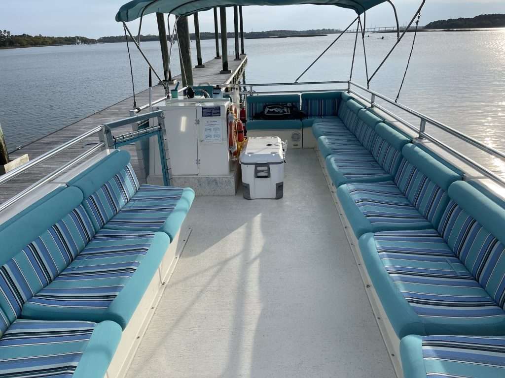 Hilton Head Dolphin Cruise - Interior shot of Catawampus 20 passenger boat