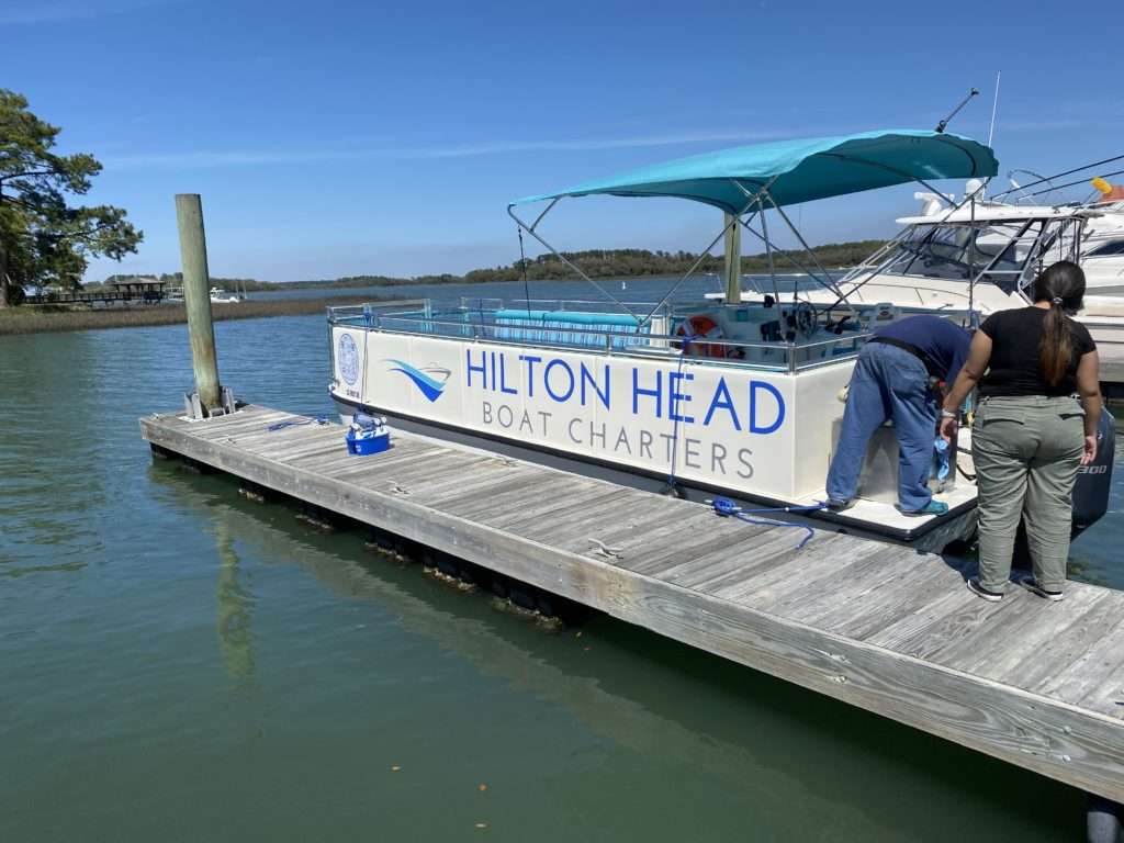 Hilton Head Dolphin Cruise - Catawampus 20 passenger boat at dock