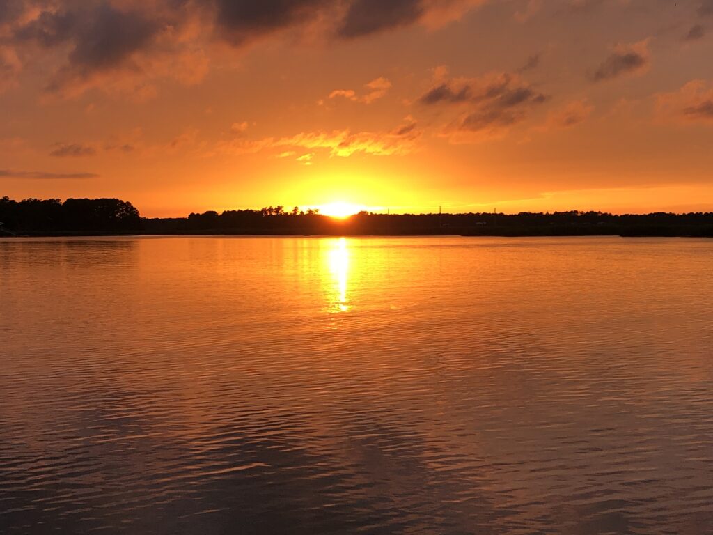 Sun setting over the May River