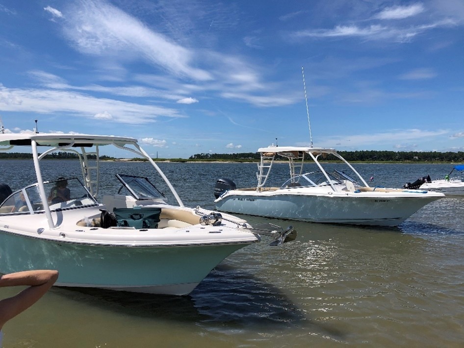 Hilton Head Boat Charters Two Key West Boats at the sandbar